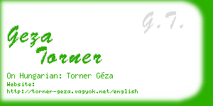 geza torner business card